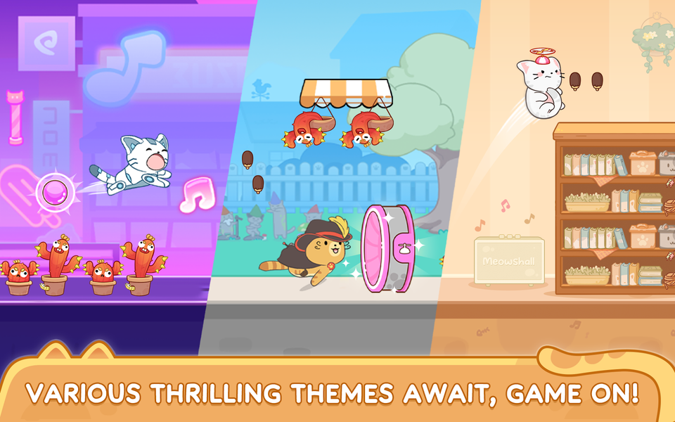 Cat Dash: Cute Cat Music Game - Gameplay image of android game