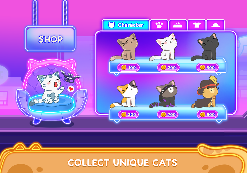 Cat Dash: Cute Cat Music Game - Gameplay image of android game