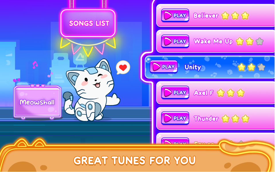 Cat Dash: Cute Cat Music Game - Gameplay image of android game