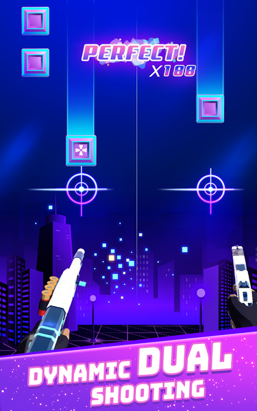 Dual Guns: Music Shooter Game - Gameplay image of android game