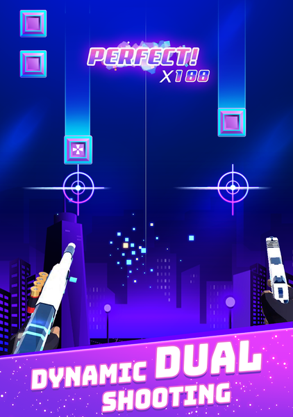 Dual Guns: Music Shooter Game - Gameplay image of android game