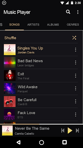 Music Player for Samsung Galaxy - عکس برنامه موبایلی اندروید