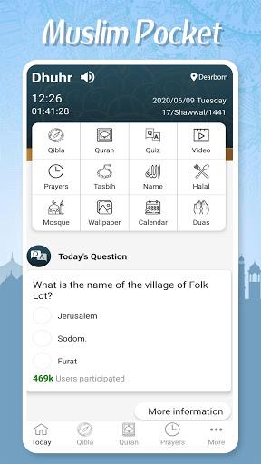 Muslim Pocket - Prayer Times, - Image screenshot of android app
