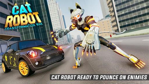 Cat Robot Car Game - Car Robot War - Gameplay image of android game