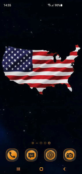 USA Shaped Flag Live Wallpaper - Image screenshot of android app