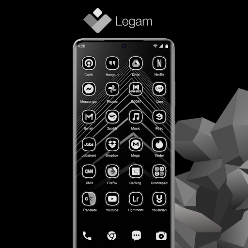 Legam - Black Icon Pack Amoled - Image screenshot of android app