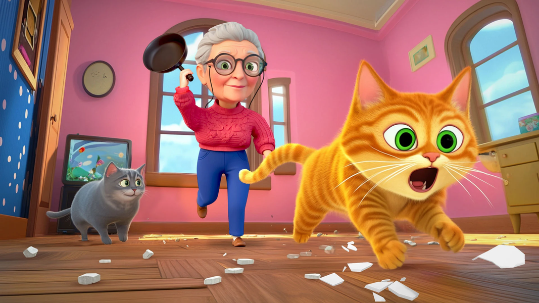 Pet Cat Life Sim: Angry Mom - Gameplay image of android game