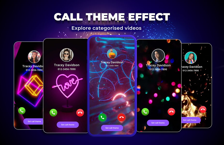 Phone Call Screen, Color Theme - عکس برنامه موبایلی اندروید