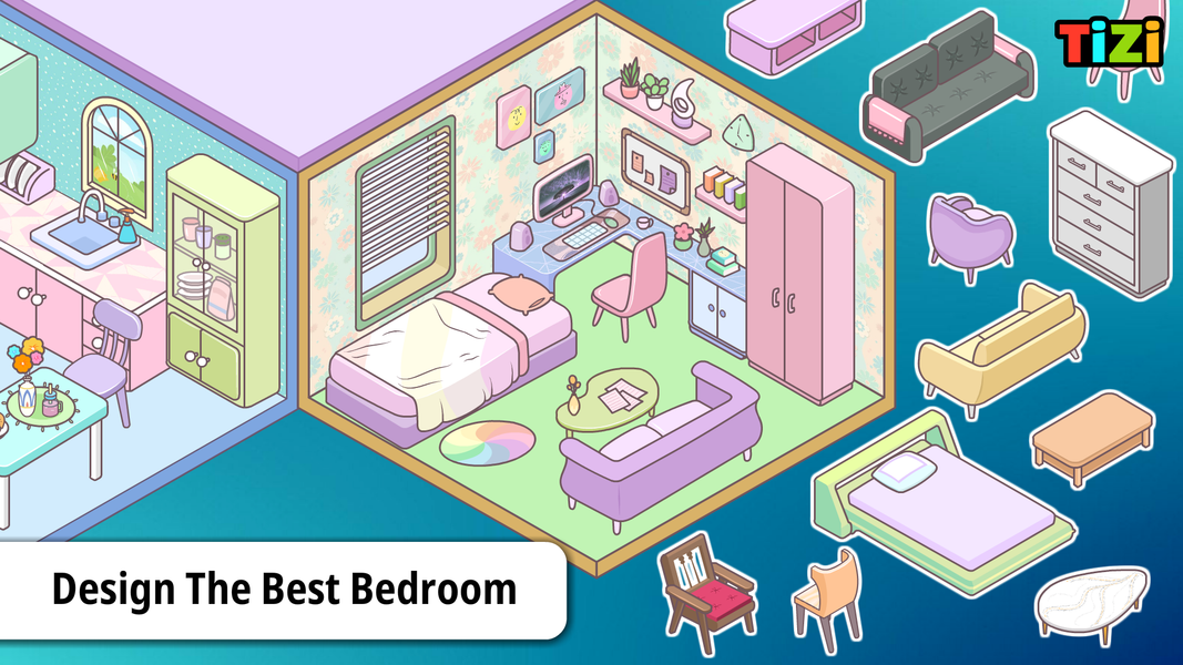 Tizi Home Interior Design Game - Gameplay image of android game