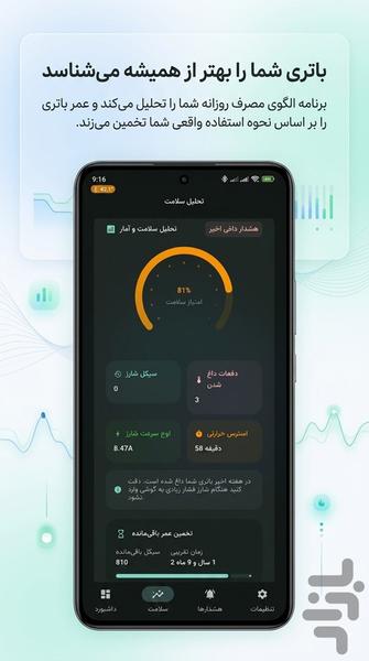 باتری یار-بصیر - عکس برنامه موبایلی اندروید