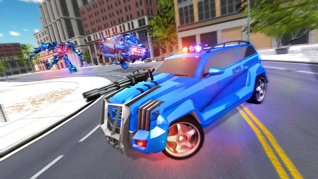 US Police Robot Car Transforma - Gameplay image of android game