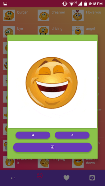 Gif & Animated Emoticons - عکس برنامه موبایلی اندروید