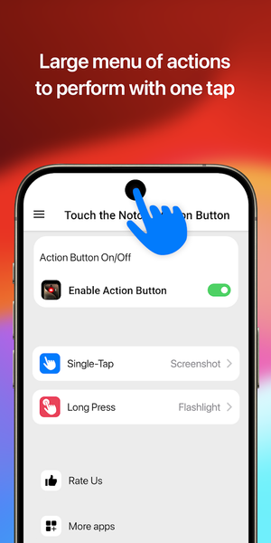 Touch The Notch- Action Button - Image screenshot of android app