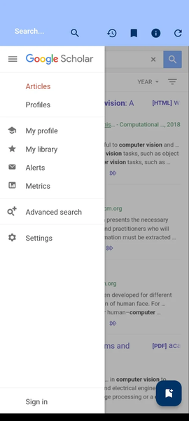 GScholar App - Image screenshot of android app