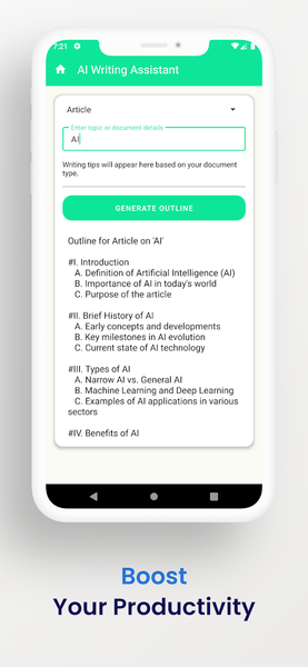 Writing Planner: AI Outliner - Image screenshot of android app