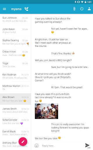 SMS Texting from Tablet & Sync - عکس برنامه موبایلی اندروید
