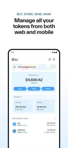 Sui Wallet Mobile - عکس برنامه موبایلی اندروید