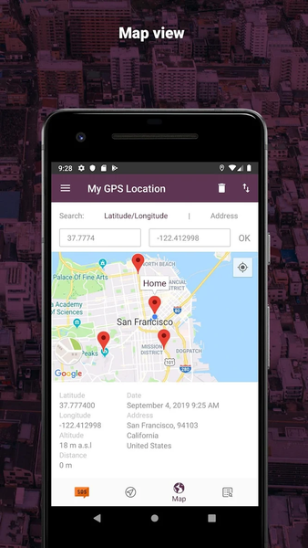 My GPS Location - عکس برنامه موبایلی اندروید