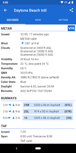 Avia Weather - METAR & TAF - Image screenshot of android app