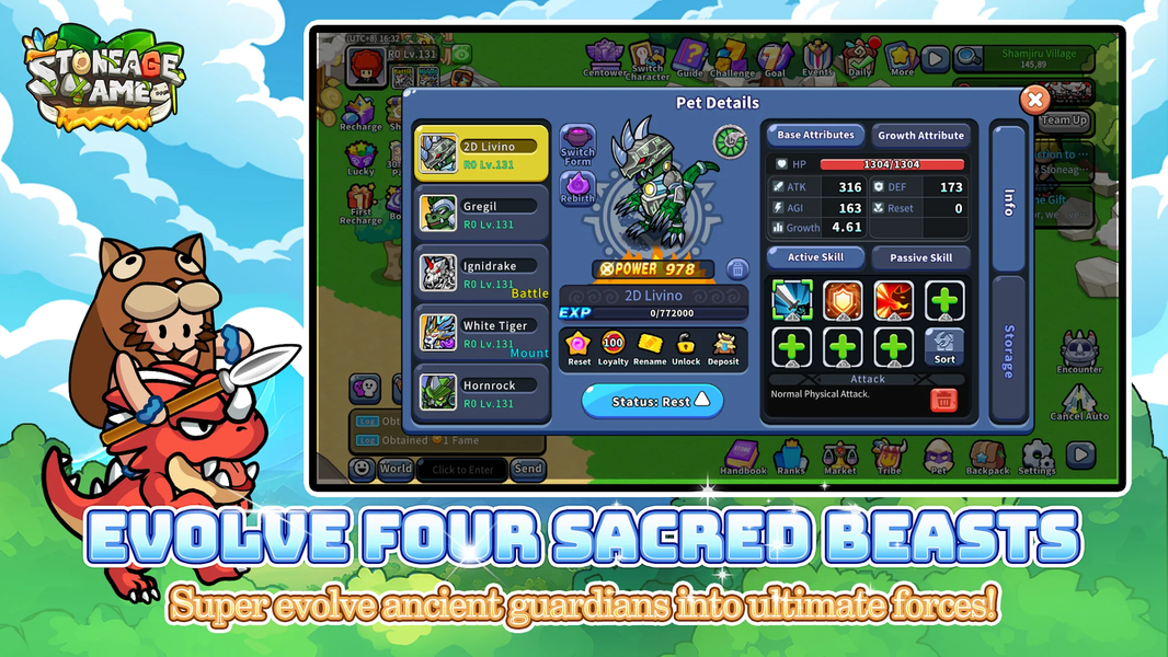 Stoneage Tame - Gameplay image of android game