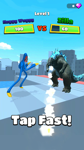 Kaiju Run - Dzilla Enemies - Gameplay image of android game
