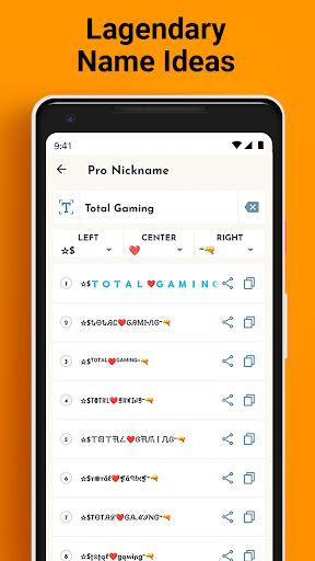 Name Generator - Nickname Fire - عکس برنامه موبایلی اندروید