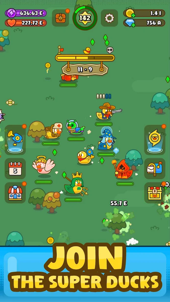 Rubber Duck: Idle Squad Game - Gameplay image of android game