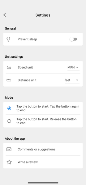 Simple Speed Gun - Image screenshot of android app
