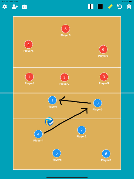 Volleyball Tactic Board - Image screenshot of android app