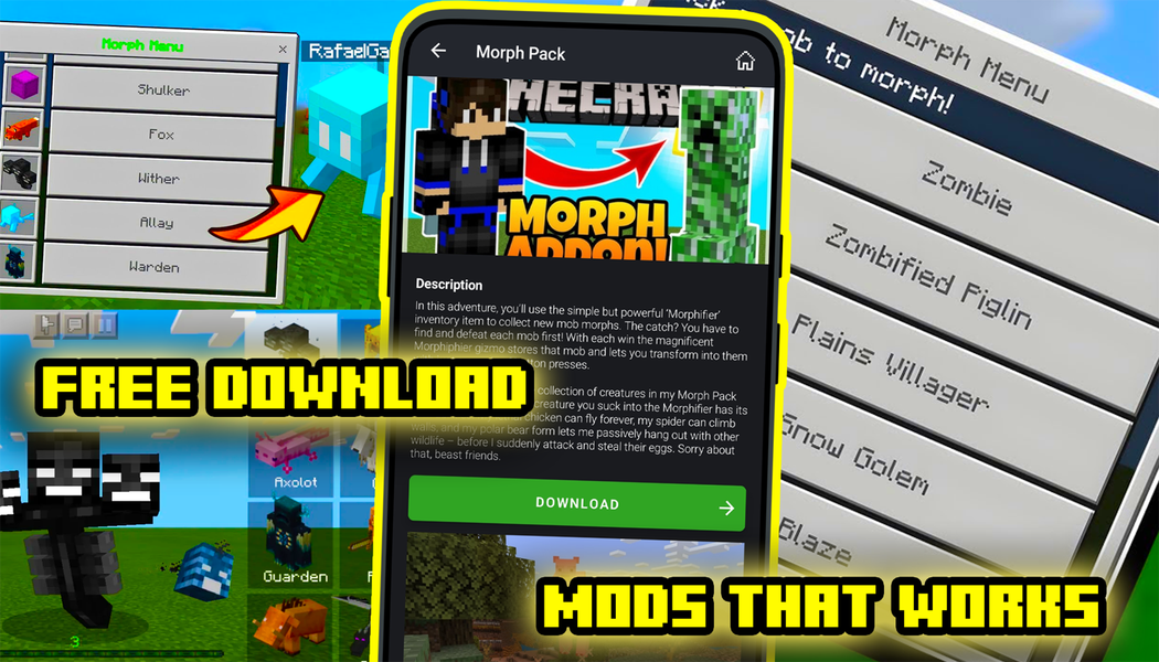 Morph Mods for Minecraft PE - عکس برنامه موبایلی اندروید