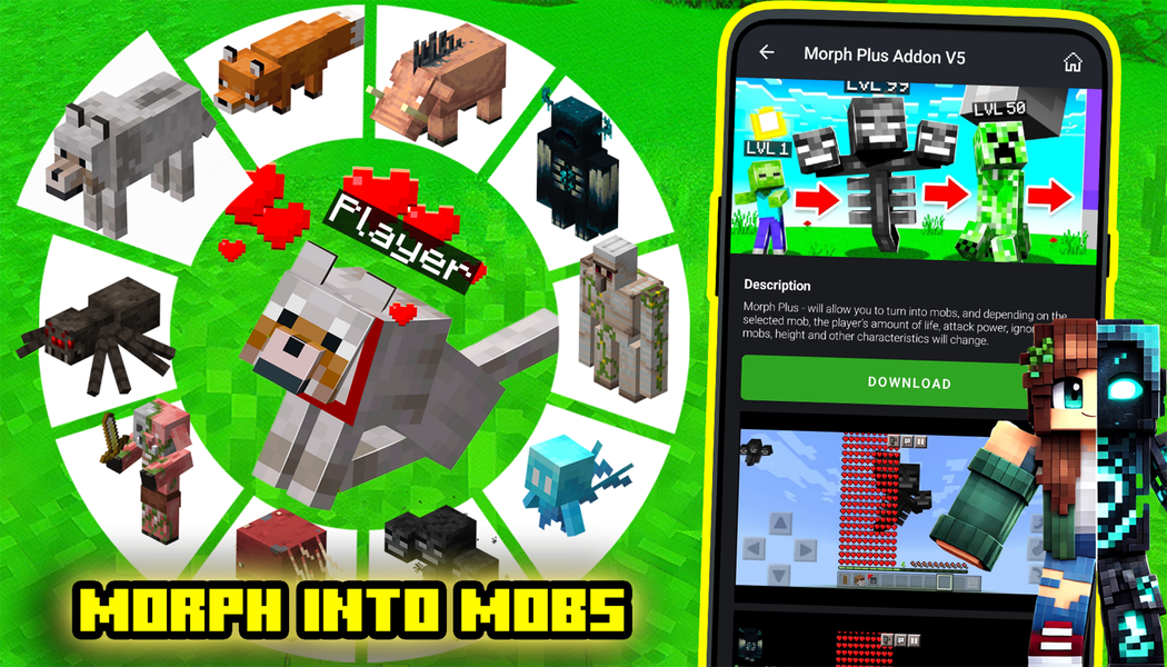 Morph Mods for Minecraft PE - عکس برنامه موبایلی اندروید