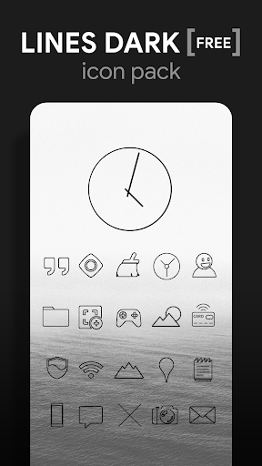 Lines Dark - Icon Pack - عکس برنامه موبایلی اندروید