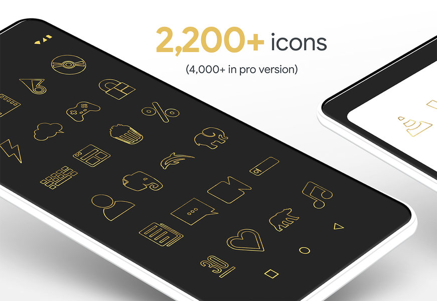Lines Gold - Icon Pack - Image screenshot of android app