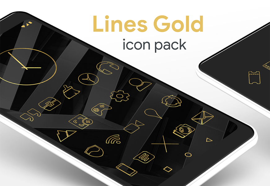 Lines Gold - Icon Pack - عکس برنامه موبایلی اندروید