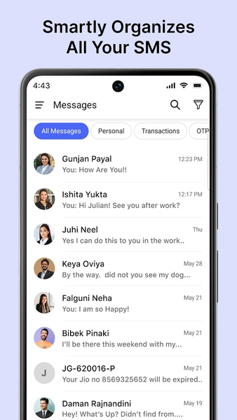Messages - SMS Text Message - عکس برنامه موبایلی اندروید