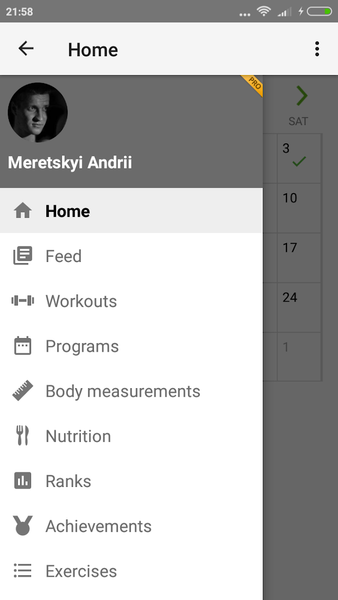 StayFit workout trainer - Image screenshot of android app