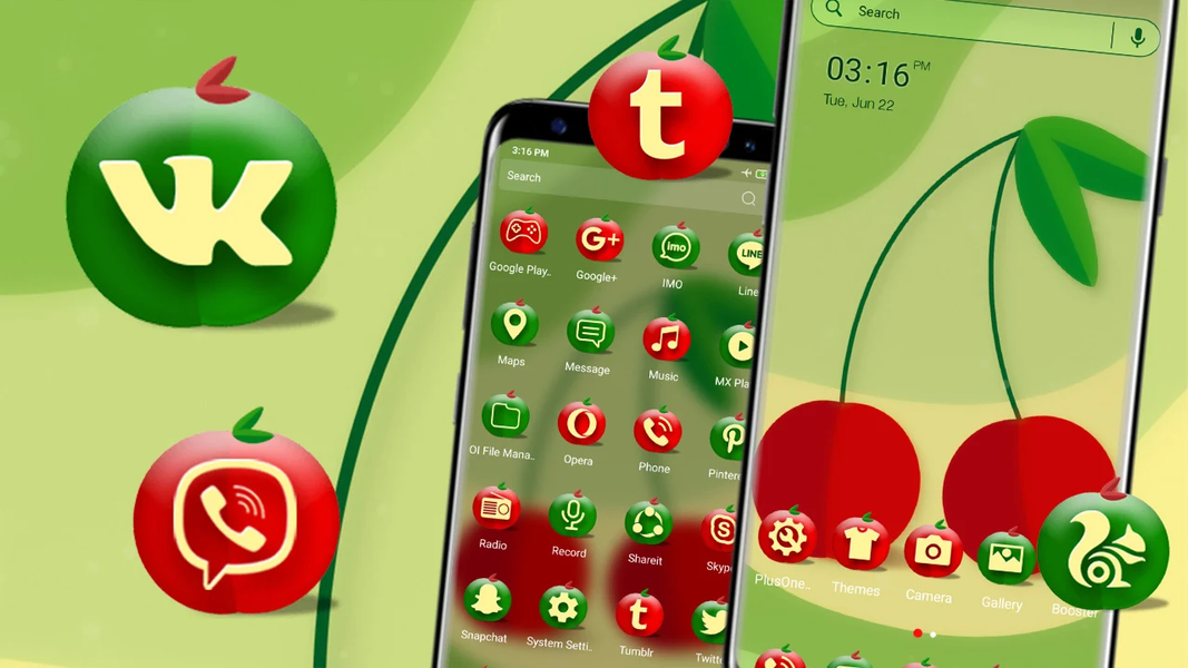 Red Cherry Vector Theme - Image screenshot of android app