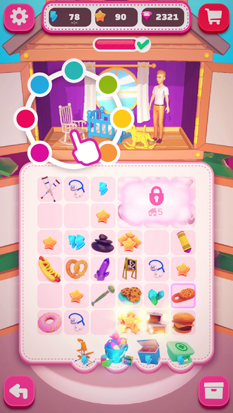 Merge Dollhouse - Gameplay image of android game