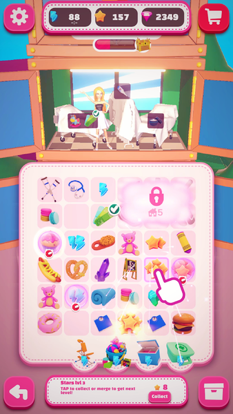 Merge Dollhouse - Gameplay image of android game