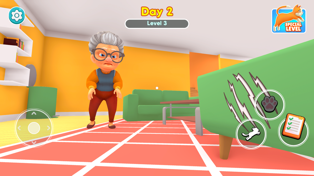 Cat vs Gran: Prank Game - Gameplay image of android game