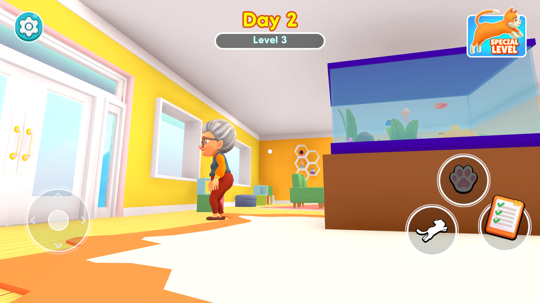 Cat vs Gran: Prank Game - Gameplay image of android game