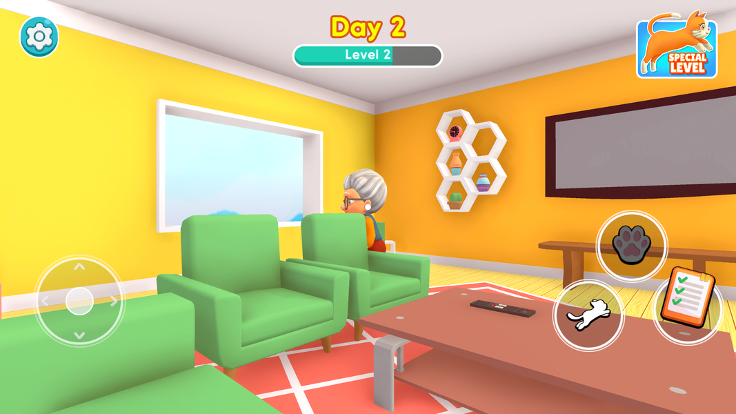 Cat vs Gran: Prank Game - Gameplay image of android game