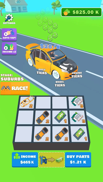 Merge Race - Idle Car games - Gameplay image of android game