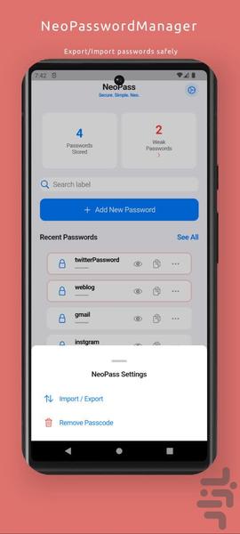 Neo Password Manager - Image screenshot of android app