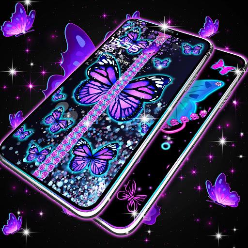 Neon butterflies zip locker - عکس برنامه موبایلی اندروید