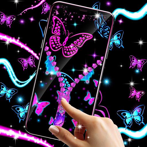 Neon butterflies zip locker - عکس برنامه موبایلی اندروید