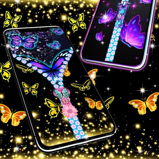 Neon butterflies zip locker - عکس برنامه موبایلی اندروید