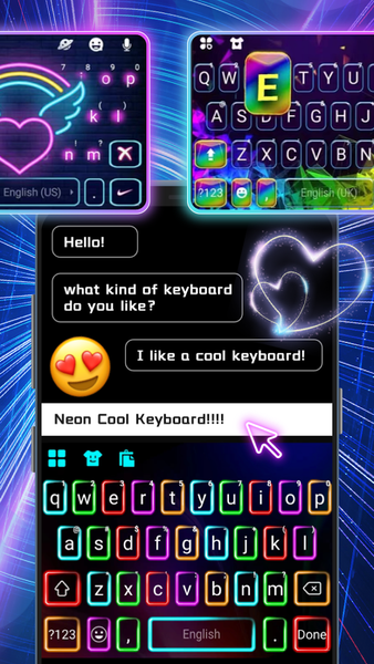 Neon Cool Keyboard&Themes - عکس برنامه موبایلی اندروید