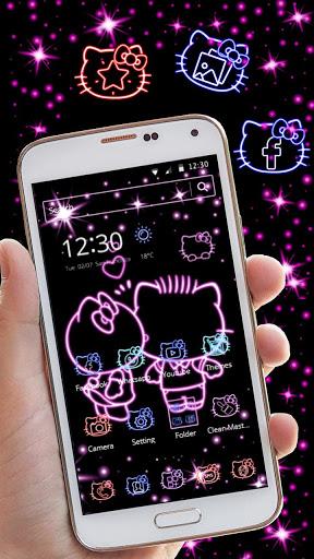 Neon Love Kitty Theme - عکس برنامه موبایلی اندروید