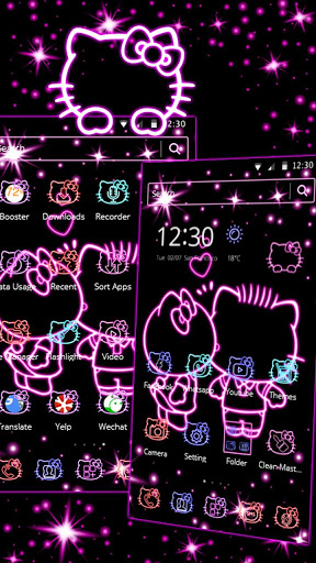 neon hello kitty background